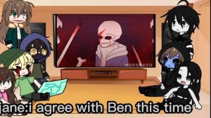 Creepypasta react to bad sanses