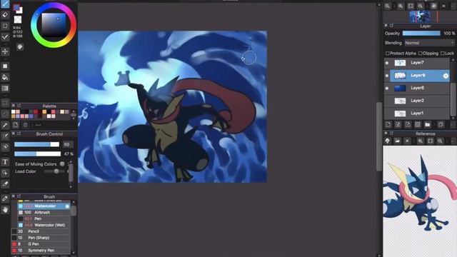 [Medibang Paint Pro speed drawing] Greninja in Pokemon смотреть онлайн