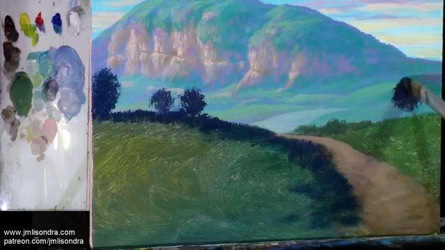 Acrylic Landscape Painting TUTORIAL / Biking In The Paradise / JMLisondra