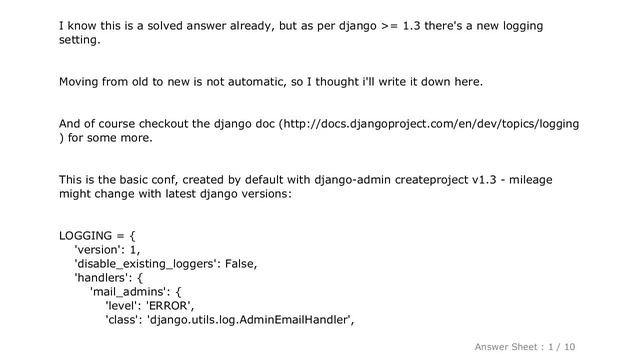 Django : Elegant setup of Python logging in Django смотреть онлайн