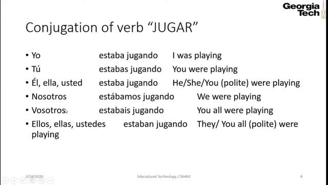 Spanish Language Course (Educational Technology): Chapter-6, Past Continuous Tense смотреть онлайн