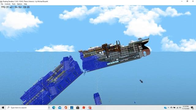 R.M.S Titanic Sinking (interior) Floating Sandbox