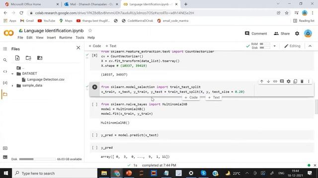Language Identification | NLP | Machine Learning | Python | sklearn | naive bayes | multinomialnb смотреть онлайн