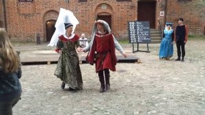 Saltarello. Medieval dance. Lithuanian dancers