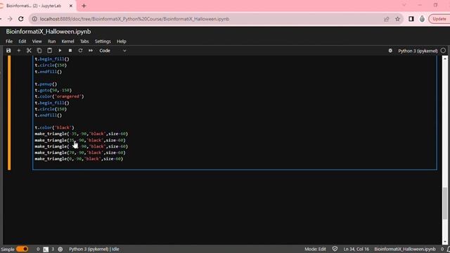 Draw a Halloween Pumpkin in Python | Turtle Tutorial | BioinformatiX смотреть онлайн