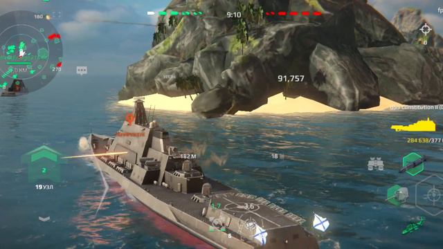 Бои на USS Constitution Ll (DDR-2000) в Modern Warships.