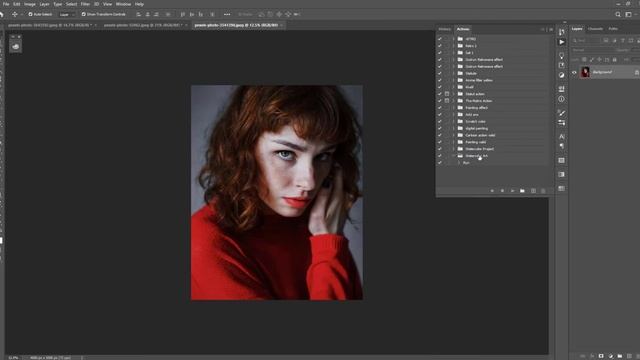 How to Use Watercolor art Action (Photoshop) Tutorial смотреть онлайн