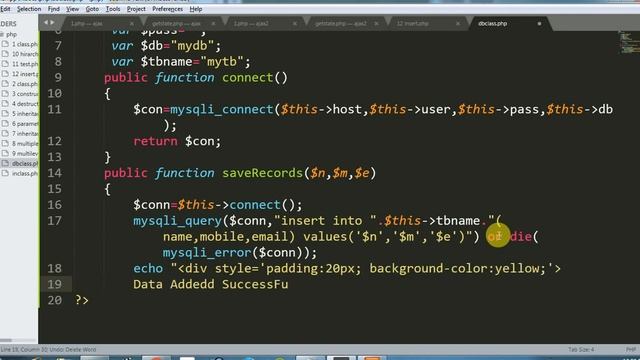 how to insert data inside database using php oop class | class wise insert data using php mysqli смотреть онлайн