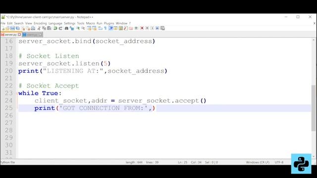 Socket programming and OpenCv in Python | webcam video transmit and receive over wifi in Python смотреть онлайн