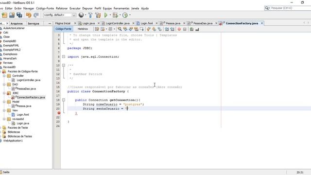 Classe Modelo(Java Bean)/ Classe de Conexão com BD смотреть онлайн