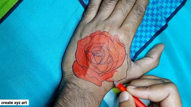 Rose Tattoo On Hand With Pen | Rose Tattoo On Hand | How To Make Rose Tattoo | Pen Tattoo