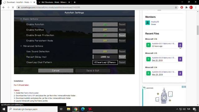 Minecraft Fabric Modu Kurulumu + 2 tane Minecraftı Kolaylaştıracak Modlar смотреть онлайн