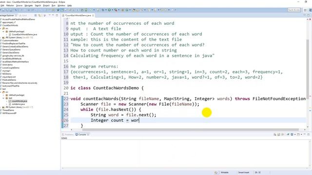 Count the number of occurrences of each word by Java смотреть онлайн