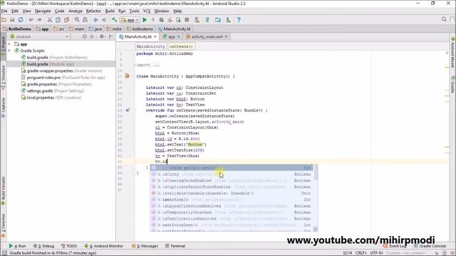 #57 Kotlin Android Tutorial | Constraint Layout Programmatically Part 2 смотреть онлайн
