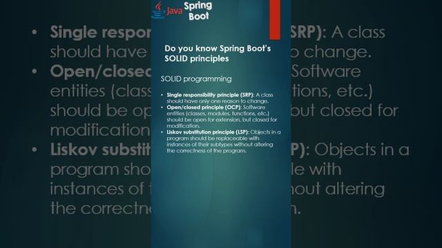 JAVA - Spring Boot - The SOLID Programming Principles #java смотреть онлайн
