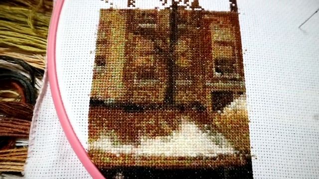 #ЖИЗНЬ_С_ХИМЕРОЙ*8/"АМСТЕРДАМ ЗИМОЙ"/ЗАКРЕПЛЯЕМ НИТКУ НА ЛИЦЕВОЙ СТОРОНЕ КАРТИНЫ/АННА АНАНЧИК. смотреть онлайн