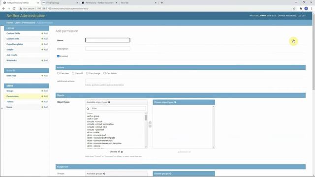 Netbox. User permissions. смотреть онлайн