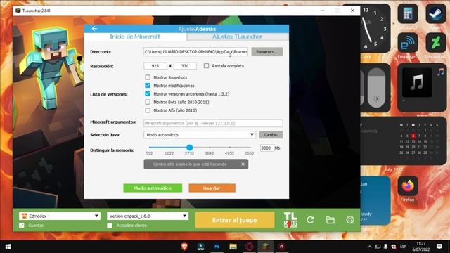 ERROR de RAM en TLAUNCHER MINECRAFT ( SOLUCIÓN) COMO SOLUCIONAR ? смотреть онлайн