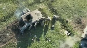 Подрыв "Хамви" ВСУ на мине во время боя