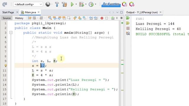 Java 11 - Program Menghitung Luas dan Keliling Persegi - Tutorial Java Netbeans Indonesia смотреть онлайн