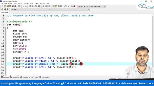 C Program to Find the Size of Integer, Float, Double and Char | C Programs for Practice in Hindi смотреть онлайн