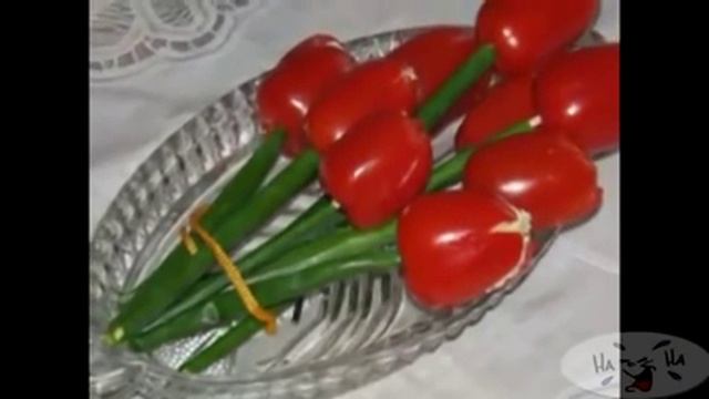 Красивая сервировка праздничного стола. Украшение праздничных блюд. смотреть онлайн
