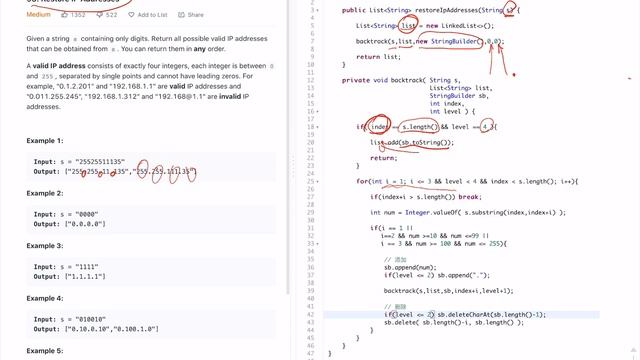 LeetCode 93 Restore IP Addresses | Java Backtracking смотреть онлайн