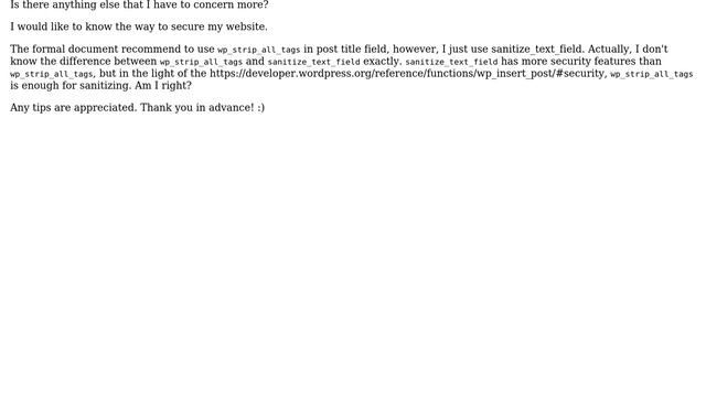 Wordpress: Sanitize user input fields before wp_insert_post смотреть онлайн