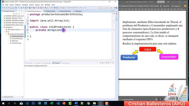 modelo productor consumidor usando Thread en JAVA PARTE 1/4 смотреть онлайн