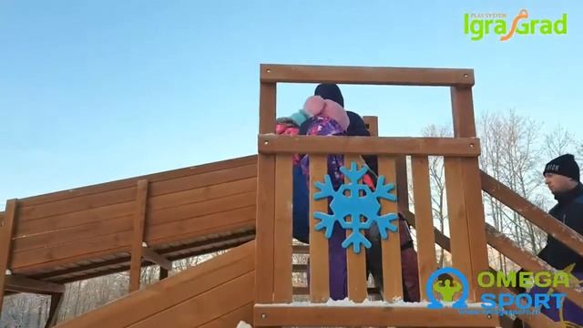 Обзор. Зимняя горка IGRAGRAD SNOW FOX 12 м с двумя скатами