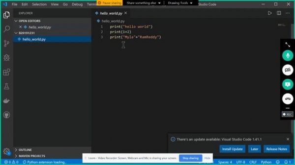 Python Hello World Using VS Code