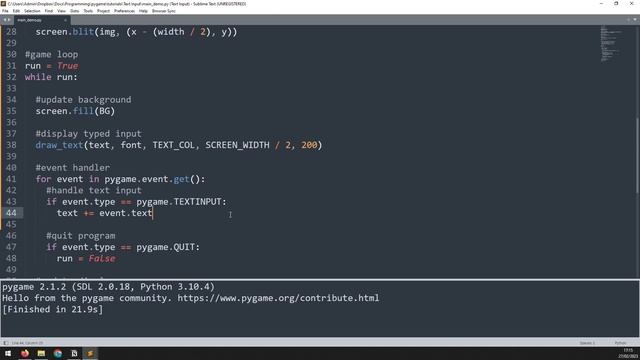Getting Multi Line Text Input In Pygame смотреть онлайн