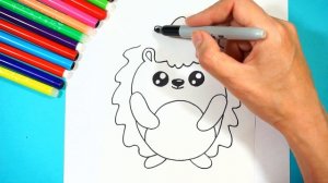 Как нарисовать ежика. Простой рисунок для детей. How to draw a hedgehog.  Drawing for children.