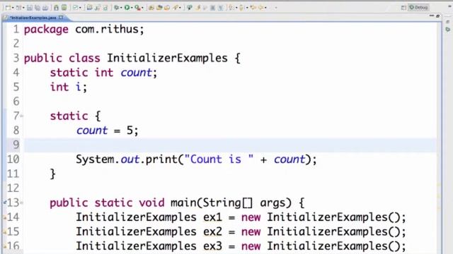 Java static initializer tutorial смотреть онлайн