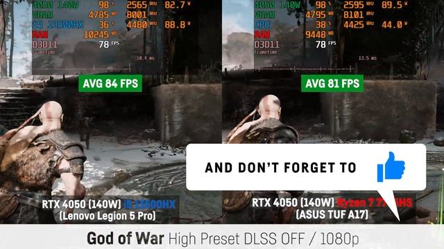 RTX 4050 140W (i5 13500HX) Vs. RTX 4050 140W (Ryzen 7 7735HS) // Laptop
