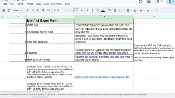Uncaught Error - Minified React error 423; error decoder html invariant=423 Hydration error
