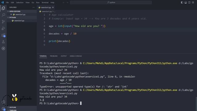 5# Python 3 Darija: Exercice 1 - Calculateur d'âge смотреть онлайн