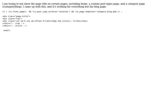Wordpress: How to remove title from category page in header? смотреть онлайн