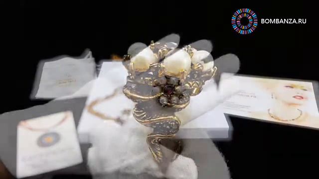 👍 👉 Кольцо Maurizio Mori с жемчугом и гранатом, MM-AN17072. Премиум бижутерия из Италии смотреть онлайн