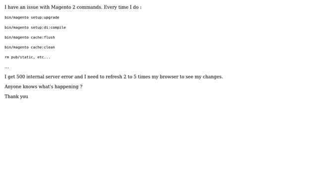 Magento: 500 internal server error after terminal commands смотреть онлайн