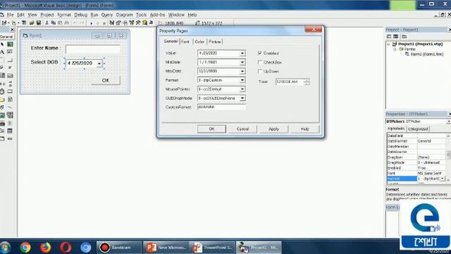 Visual Basic- DTPicker Control смотреть онлайн