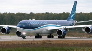Роллинг-старт ▶ #AZAL Azerbaijan Airlines, Airbus A340-500 4K-AZ85, #DME  #Planespotting (2017)