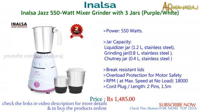 Top 5 Best Mixer Grinders in India with Price | Best Mixer Grinder Under 2000 смотреть онлайн