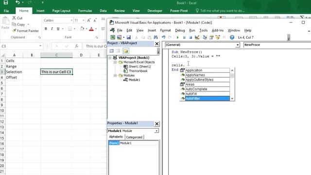 Work with Cells, Range, Selection & Offset in VBA смотреть онлайн