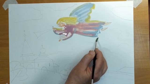 Мастер-класс по рисованию «Рождественский ангел» смотреть онлайн