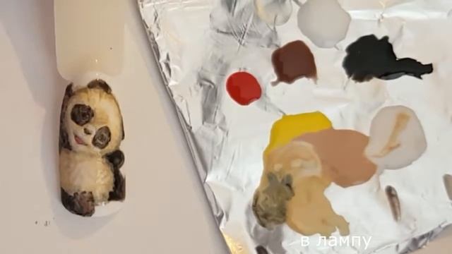 Панда. Милые рисунки на ногтях. Рисунки гель лаком смотреть онлайн