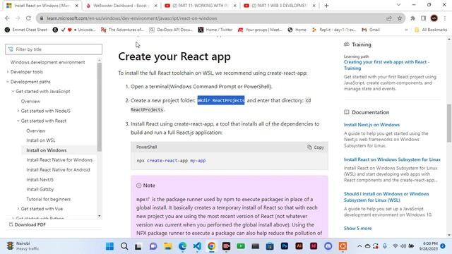 PART 2: INSTALL REACT ON WINDOWS (LINUX-SUB SYSTEM) смотреть онлайн