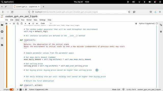 How to Implement Custom Gym Environments Part 3: Coding the reset method смотреть онлайн