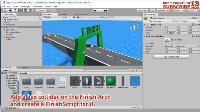 How to Create a Simple Car Race Game in Unity3D #5 - The Finish Line смотреть онлайн