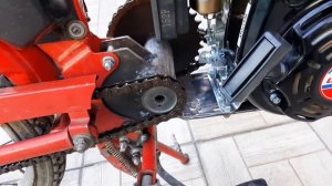 Установка китайского мотоблочного двигателя 3 л.с. с автоматическим сцеплением на мопед Карпаты